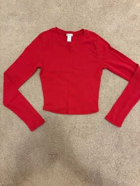 🎂 3 for $25 Bozzolo Red Scoop Neck long sleeve size small